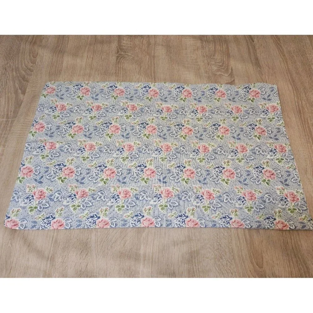 Ralph Lauren Standard Pillowcase Roses Blue Pink Floral Indigo Cottage